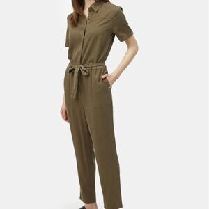 Tentree Tencel Slater Jumpsuit Women's Collared Shortsleeve Romper Size M